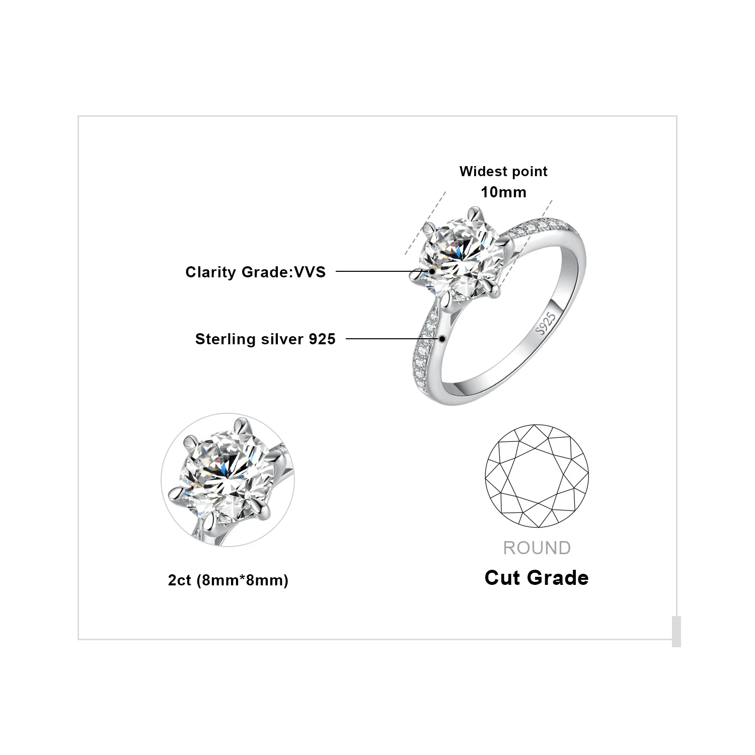 2ct Silver Color