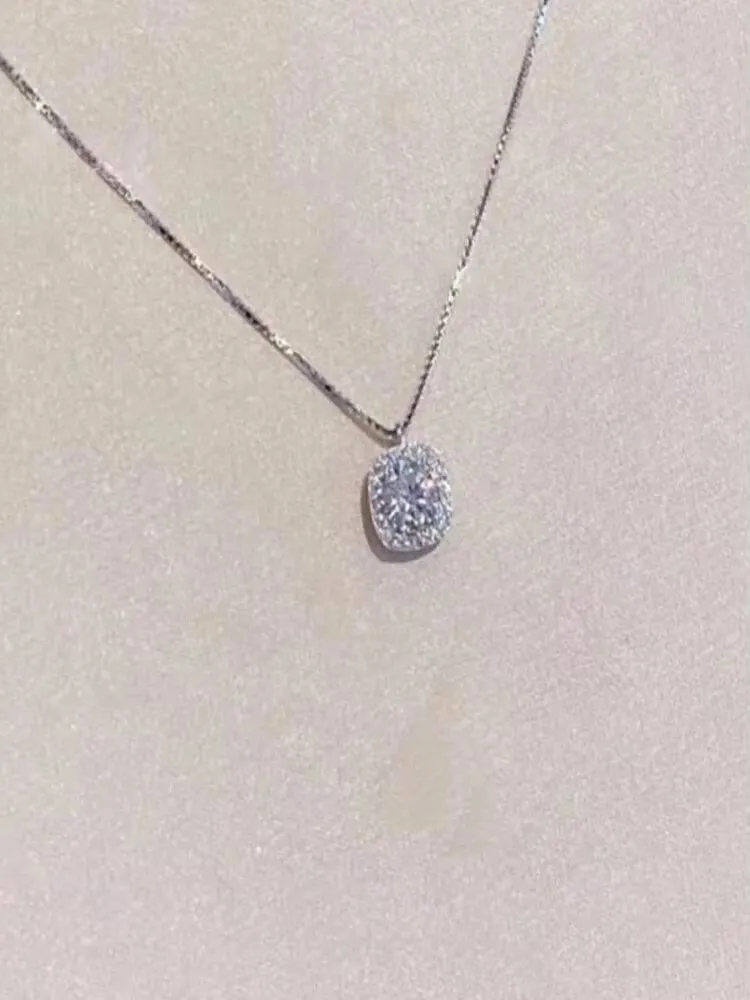 1 Pcs Light Luxury Cool Wind Small Diamonds Heart Copper Pendant With Stainless Steel Chain Collarbone Necklace