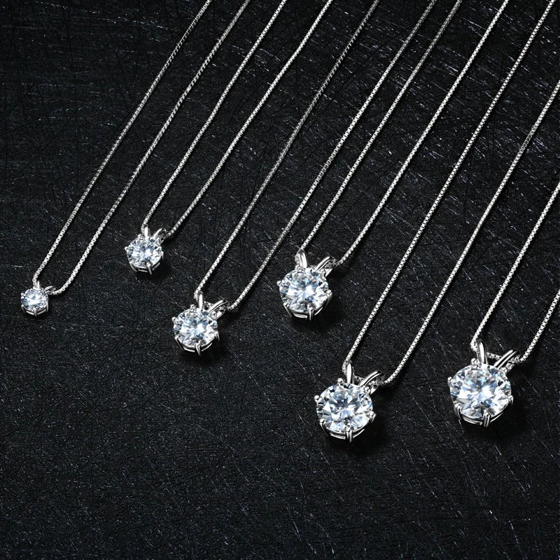 5-11mm 4CT 5CT D-E Moissanite Solitaire Pendant Necklace For Women Real 925 Silver Original Jewelry With GRA Certificate 0.5-3CT