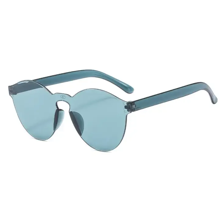 FOENIXSONG Women's Chic Sunglasses for Men Women  UV400 Mens Glasses Blue Orange Pink Purple Rimless Eyewear Gafas Lentes