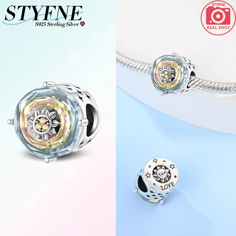 925 Sterling Silver Starry Sky Series Astronaut Angel Ring Star Beaded Charm for Women Diy Original Bracelet Jewelry Gift