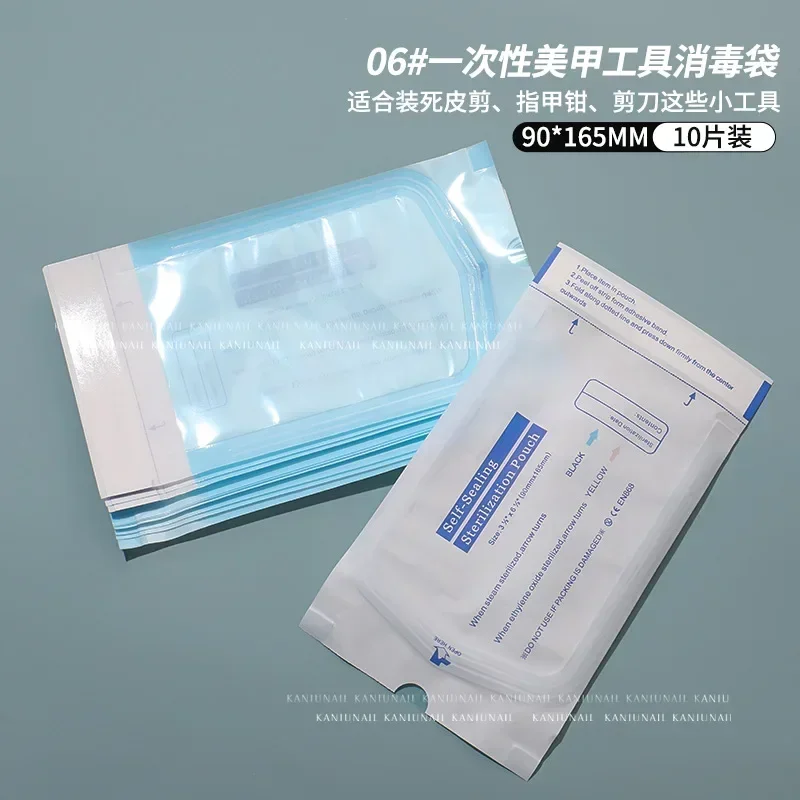 10pcs/bag Self-sealing Sterilization Pouches Bags 4 Sizes Medical-grade Bag Disposable Nail Art Tattoo Accessories Supplies