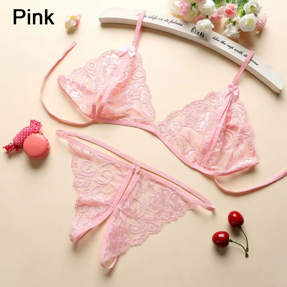 1set Lingerie Femme Sexy Women Lady Sexy Lingerie Lace Underwear Sleepwear G-string Sexy Lingerie For Women Sex Set Bra