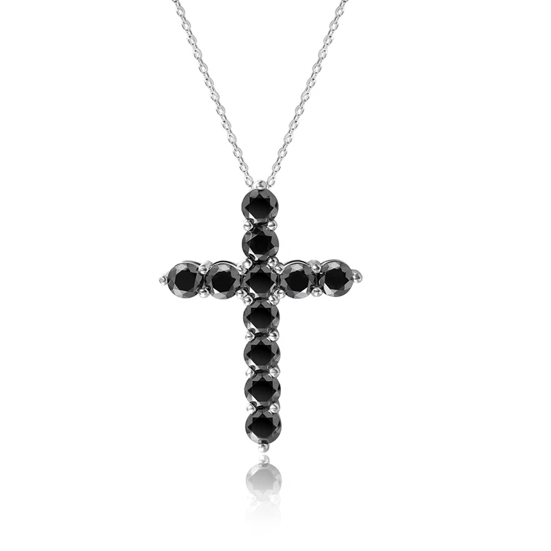 Smyoue Rhodium Plated 2.5-5mm Full Moissanite Necklace for Women 100% Sterling Silver Luxury Jewelry Party Pendant Top Quality