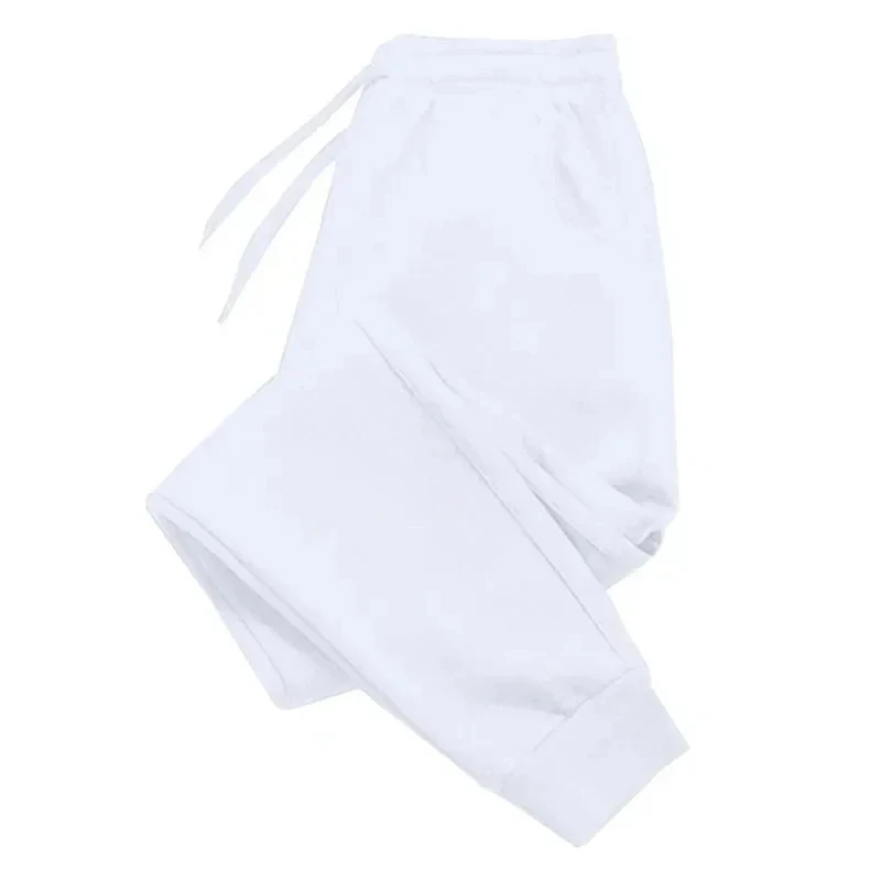 Autumn Woman Man Couple Sweatpants Ecg Fishing Hook Print Tracksuit Loose Warm Fleece Casual Pants Pocket Drawstring Sportswear
