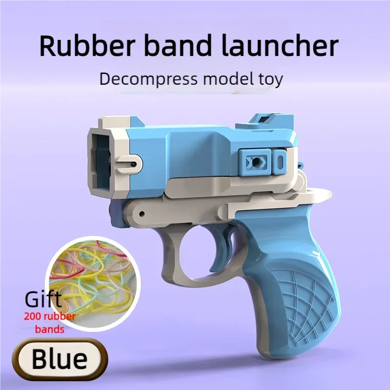 Rubber Band Gun Fidget Toys for Adults 3D Printed Mini 1911 Elastic Band Launcher Pistol Toys Decompression Gift