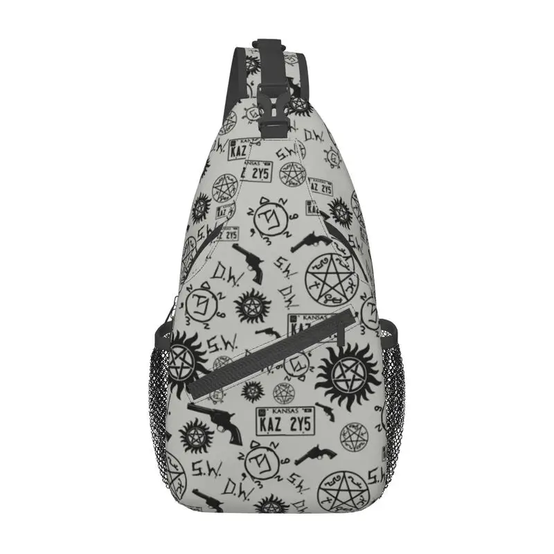 Cool Demon Hunters Crossbody Sling Backpack Men Supernatural Carry On My Wayward Son Shoulder Chest Bags for Hiking