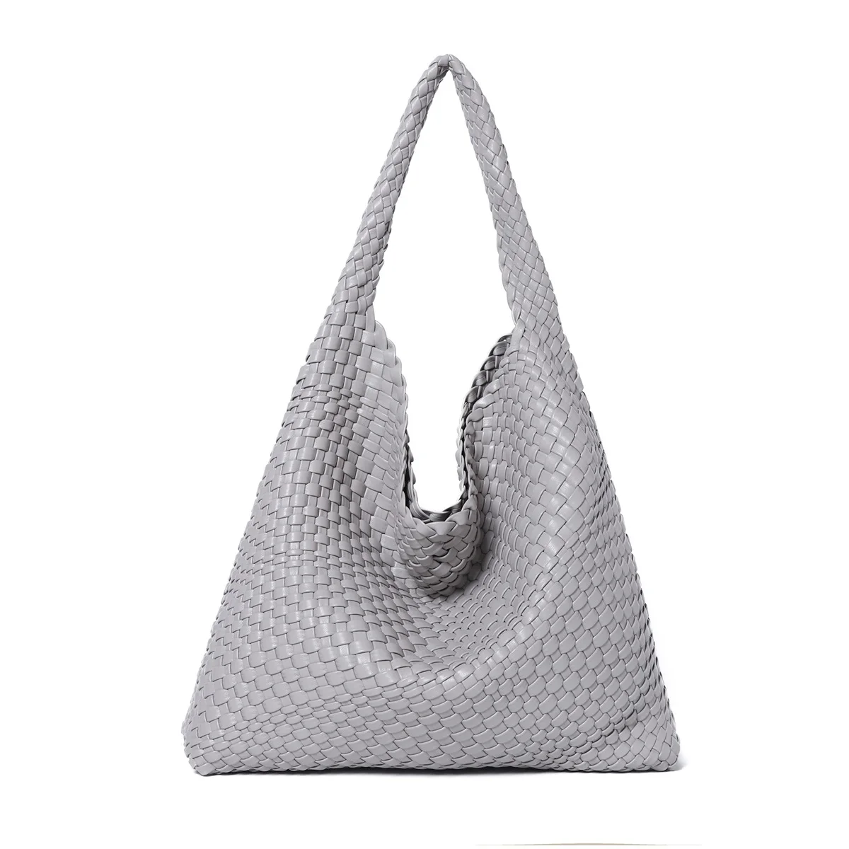 Angelkiss Women Handbags Top-handle Vintage PU Weave Tote Bag Dumpling Pack Large Capacity Shoulder Bags Wellet