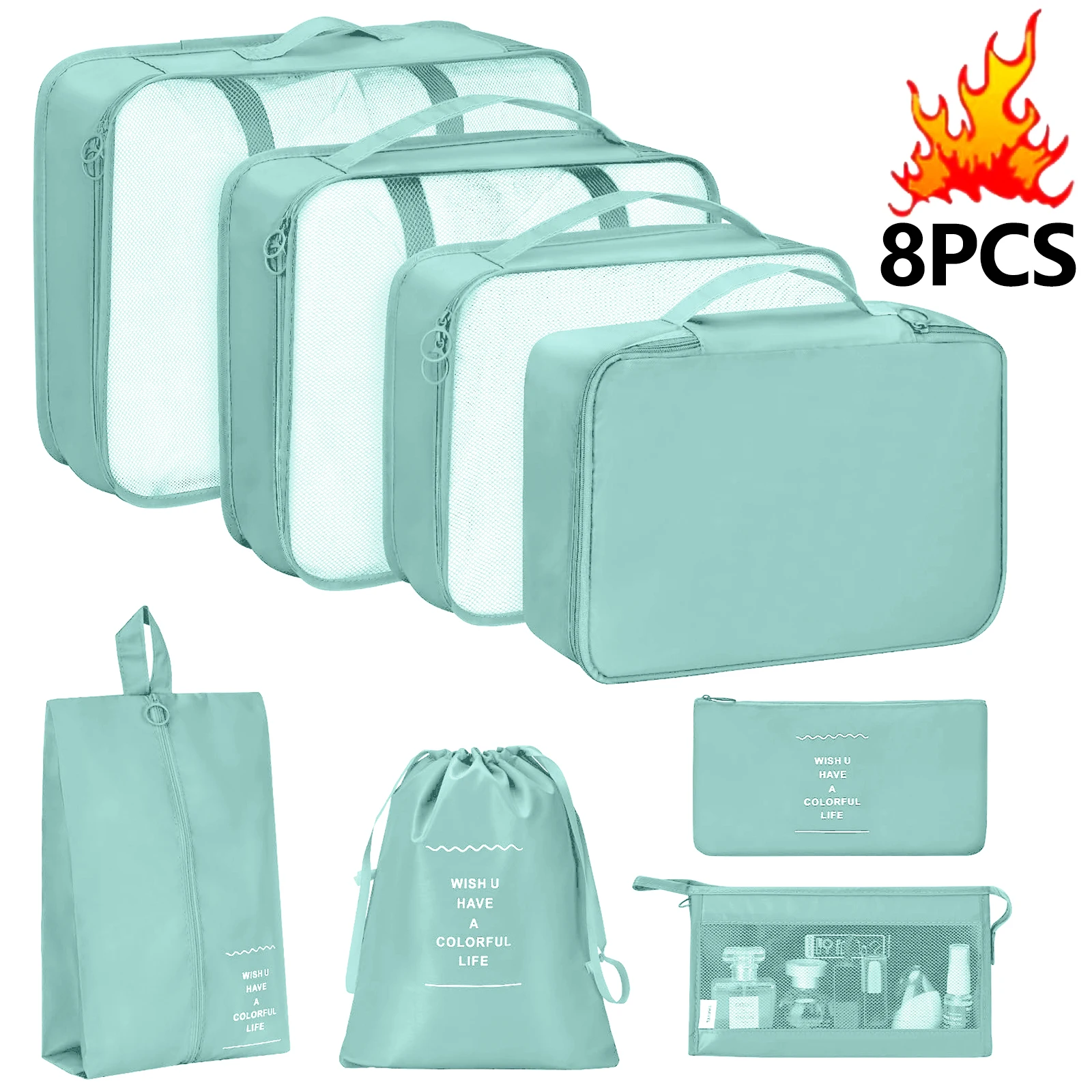 8PCS Lake Blue