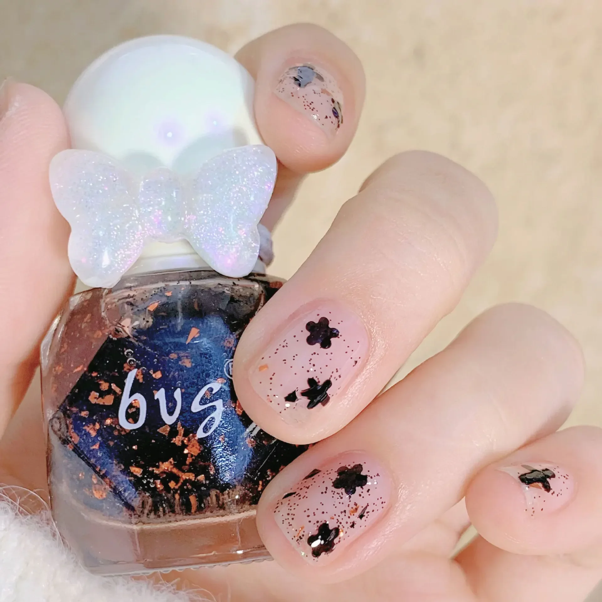 10ml Pearlescent Glitter Sequins Nail Polish Water-based No Baking Quick Drying Tearable Varnishes Non-toxic Nail Polish Art