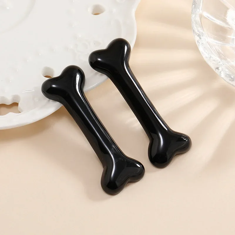 2PCS Dog Bone Hair Clip Plastic Bone Hair Barrettes Halloween  Hair Pins Cosplay Party Accessories for Women Girls