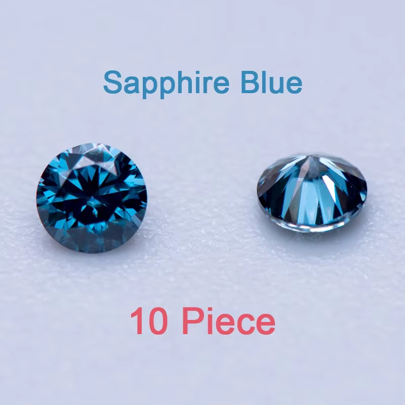 Moissanite Round Shape Small Size 8 Hearts and 8 Arrows Cutting Colored Moissanites Beads for Jewelry Pendant Rings Making