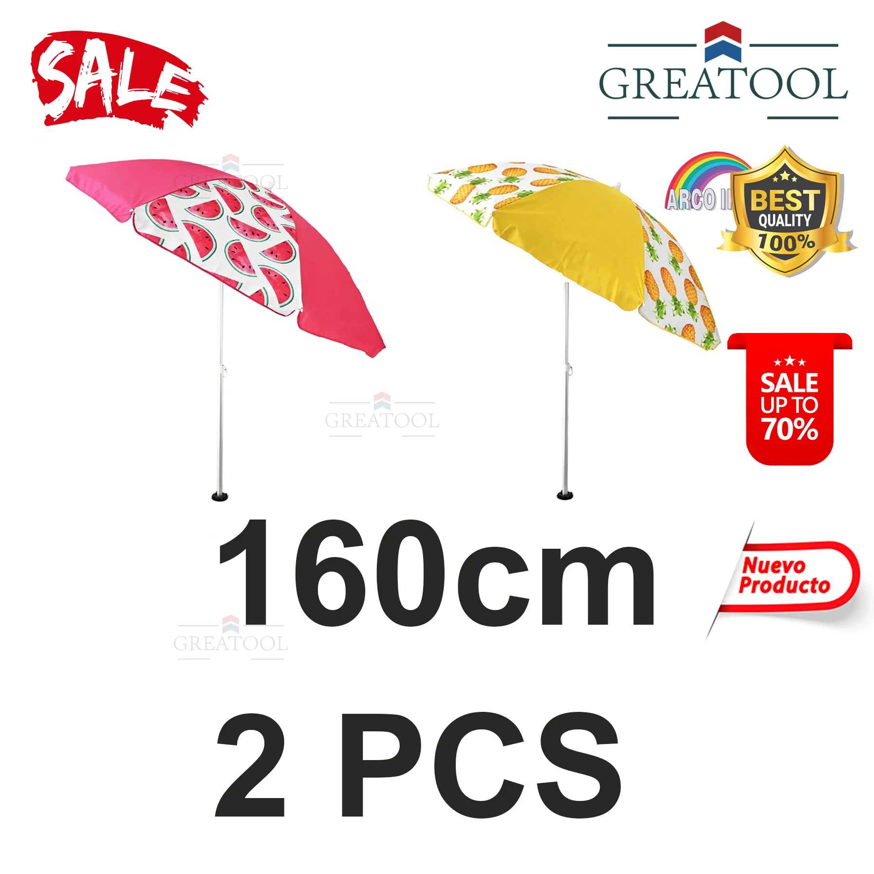2 PCS-watermelon + pineapple 160cm